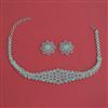 Cz Choker Necklace Set With 2 Tone Mehndi Rhodium Plating