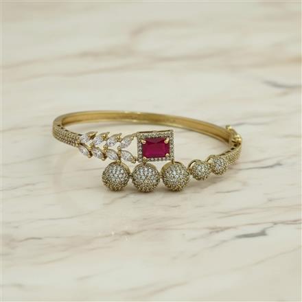 Cz Openable Kada With Mehndi Plating