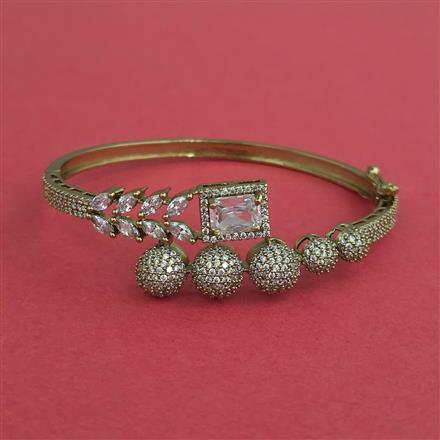 Cz Openable Kada With Mehndi Plating