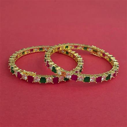 Cz Classic Bangles With Gold Plating
