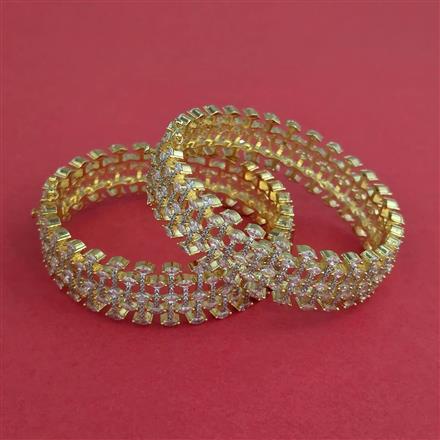 Cz Openable Bangles With 2 Tone Plating