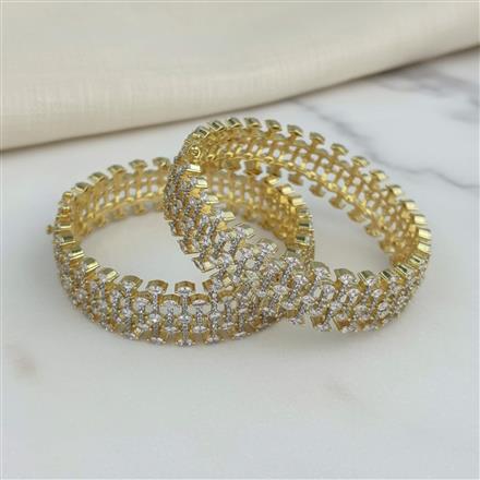 Cz Openable Bangles With 2 Tone Plating