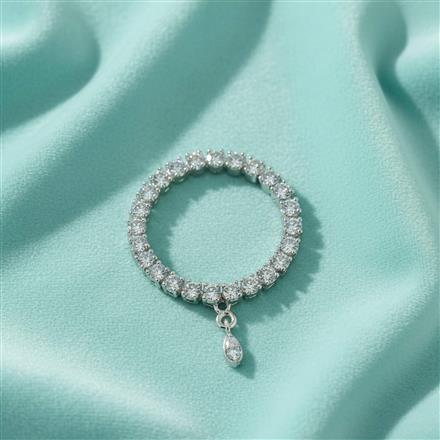 Cz Pressing Nose Ring With Rhodium Plating