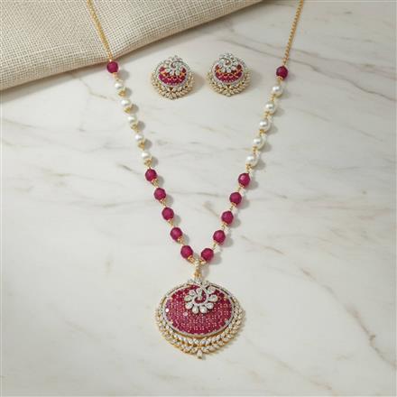 Cz Classic Pendant Set With 2 Tone Plating