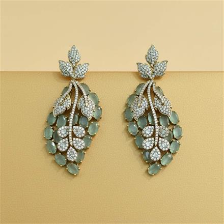 Cz Classic Earring With Mehndi Plating