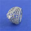 Cz Adjustable Ring With 2 Tone Mehndi Rhodium Plating