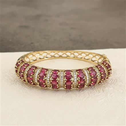 Cz Openable Kada With Mehndi Plating