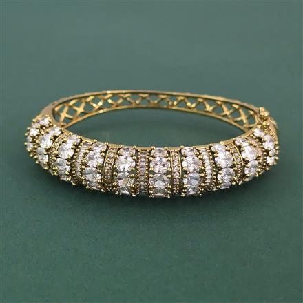 Cz Openable Kada With Mehndi Plating