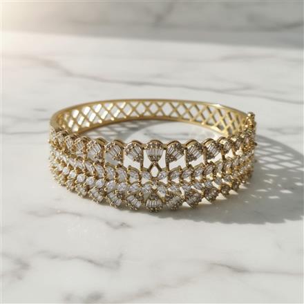 Cz Openable Kada With Mehndi Plating