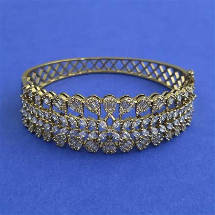 Cz Openable Kada With Mehndi Plating