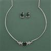 Cz Classic Pendant Set With Rhodium Plating