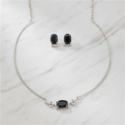 Cz Classic Pendant Set With Rhodium Plating