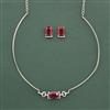 Cz Classic Pendant Set With Rhodium Plating