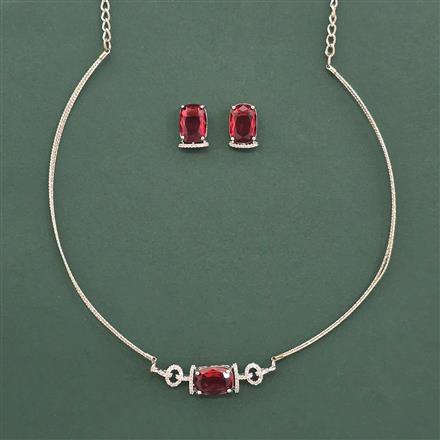 Cz Classic Pendant Set With Rhodium Plating