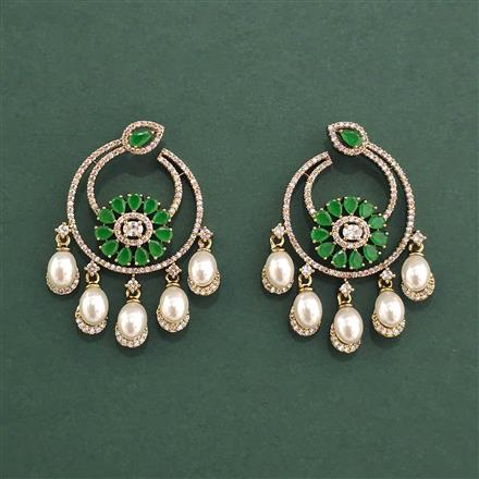 Cz Classic Earring With Mehndi Plating