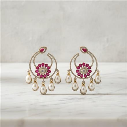 Cz Classic Earring With Mehndi Plating