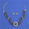 Cz Choker Necklace Set With Rhodium Plating