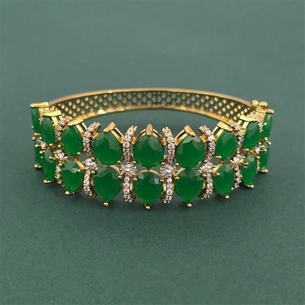 Cz Openable Kada With Mehndi Plating