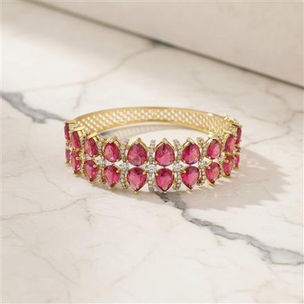 Cz Openable Kada With Mehndi Plating