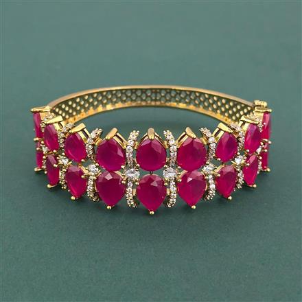 Cz Openable Kada With Mehndi Plating