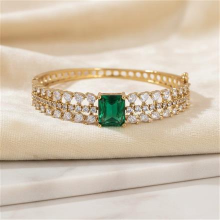 Cz Openable Kada With Mehndi Plating