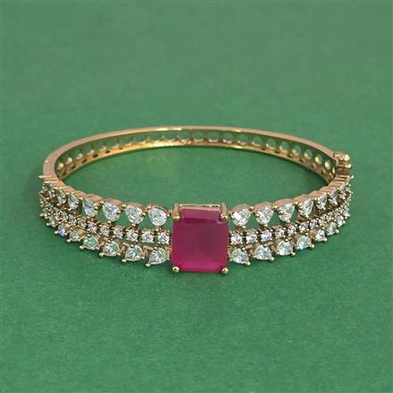 Cz Openable Kada With Mehndi Plating