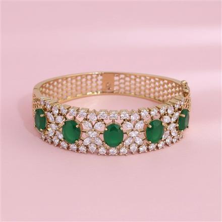 Cz Openable Kada With Mehndi Plating
