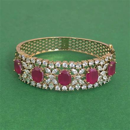 Cz Openable Kada With Mehndi Plating