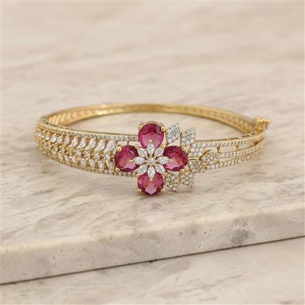 Cz Openable Kada With Mehndi Plating