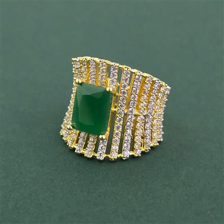 Cz Adjustable Ring With 2 Tone Plating