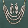 Cz Classic Necklace Set With 2 Tone Mehndi Rhodium Plating