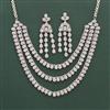 Cz Classic Necklace Set With 2 Tone Mehndi Rhodium Plating