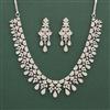 Cz Classic Necklace Set With 2 Tone Mehndi Rhodium Plating