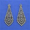 Cz Classic Earring With 2 Tone Mehndi Rhodium Plating