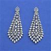 Cz Classic Earring With 2 Tone Mehndi Rhodium Plating