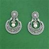 Cz Classic Earring With 2 Tone Mehndi Rhodium Plating
