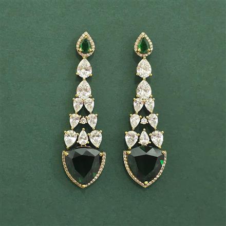 Cz Classic Earring With Mehndi Plating