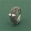 Cz Adjustable Ring With Black Plating