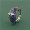 Cz Adjustable Ring With Black Plating