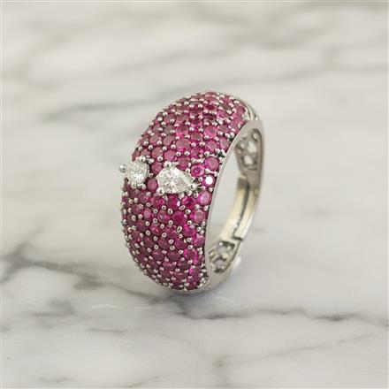 Cz Adjustable Ring With Black Plating