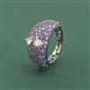 Cz Adjustable Ring With Black Plating