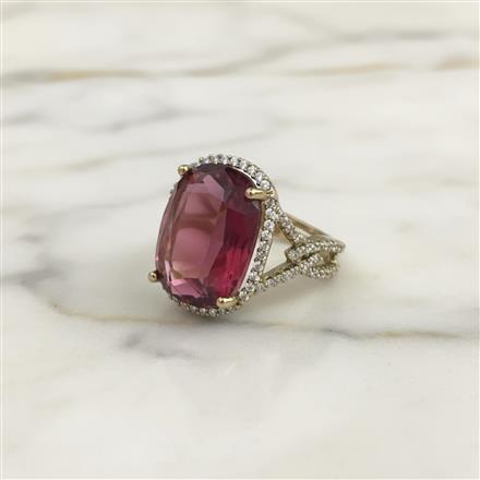 Cz Adjustable Ring With Mehndi Plating