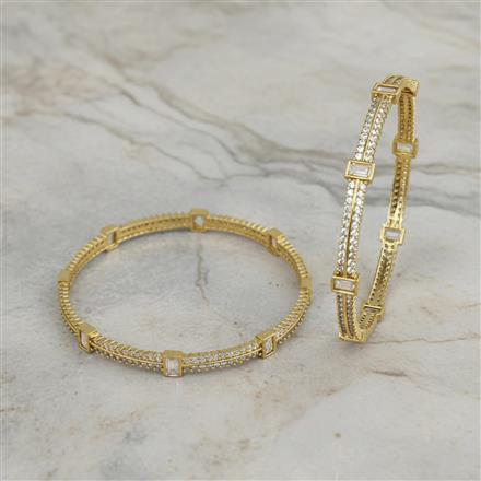 Cz Classic Bangles With Mehndi Plating