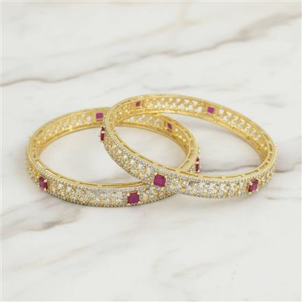 Cz Classic Bangles With 2 Tone Plating