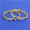 Cz Classic Bangles With 2 Tone Plating