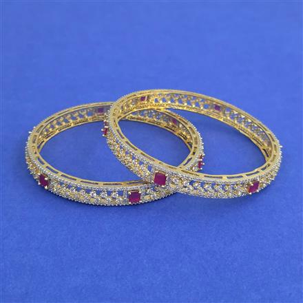 Cz Classic Bangles With 2 Tone Plating