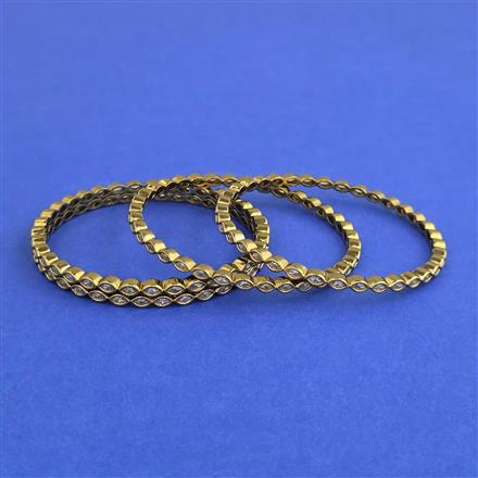 Cz Classic Bangles With Mehndi Plating