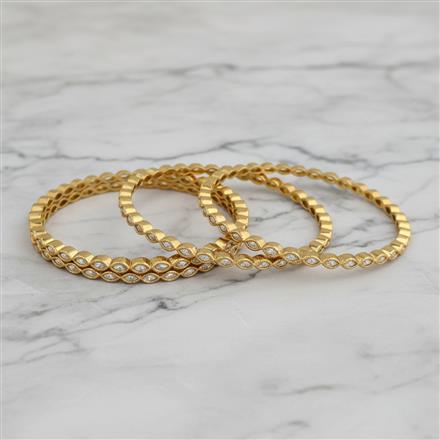 Cz Classic Bangles With Mehndi Plating