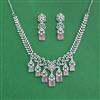 Cz Classic Necklace With Rhodium Plating