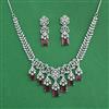 Cz Classic Necklace With Rhodium Plating